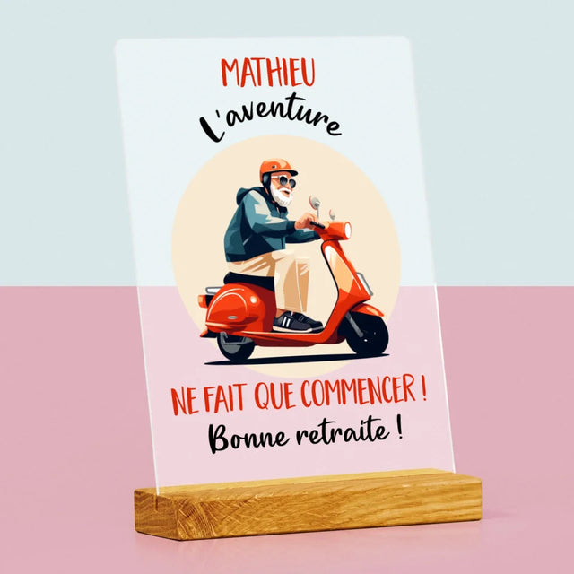 Le Prénom Et Un Texte: L'Aventure Ne Fait Que Commencer - Impression Sur Verre Acrylique