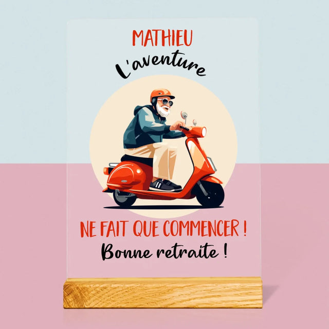 Le Prénom Et Un Texte: L'Aventure Ne Fait Que Commencer - Impression Sur Verre Acrylique