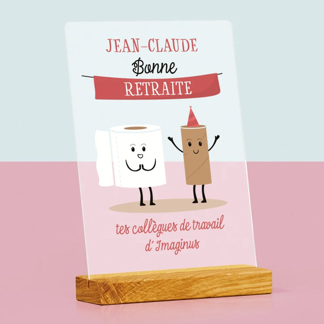 Le Prénom Et Un Texte: Bonne Retraite - Impression Sur Verre Acrylique