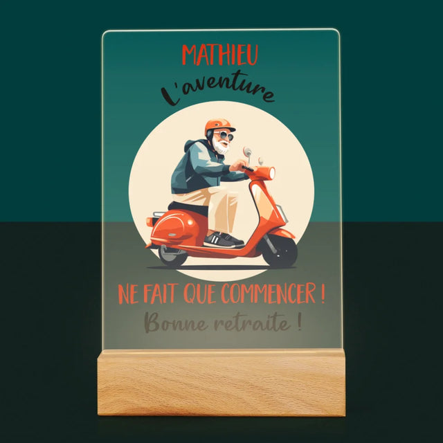 Le Prénom Et Un Texte: L'Aventure Ne Fait Que Commencer - Impression Sur Verre Acrylique