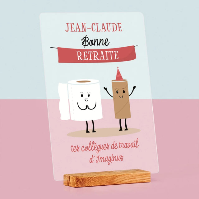 Le Prénom Et Un Texte: Bonne Retraite - Impression Sur Verre Acrylique