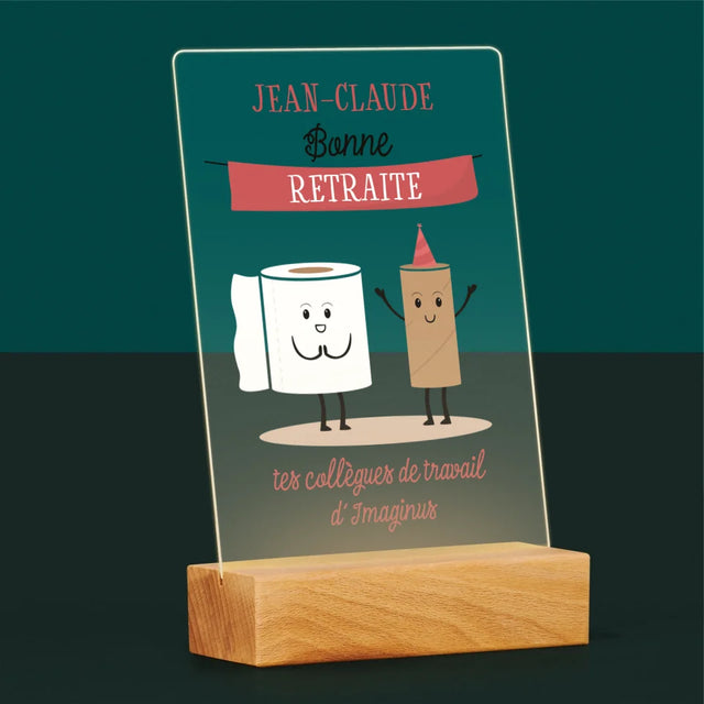 Le Prénom Et Un Texte: Bonne Retraite - Impression Sur Verre Acrylique