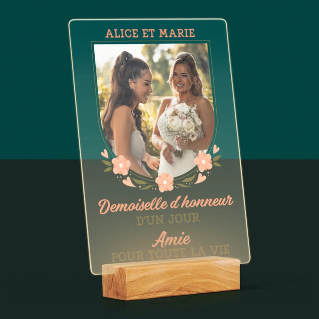 La Photo Et Un Texte: Demoiselle D'Honneur D'Un Jour - Impression Sur Verre Acrylique