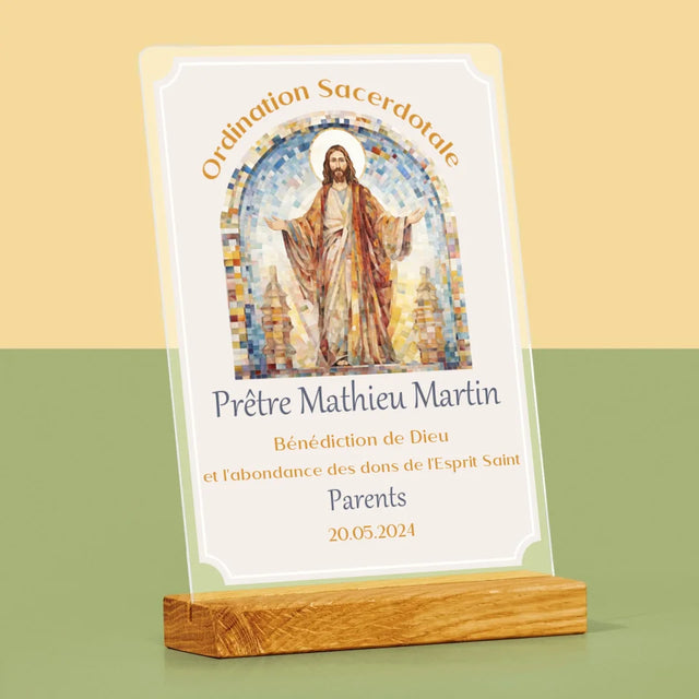 Le Prénom Et Un Texte: Ordination Sacerdotale - Impression Sur Verre Acrylique