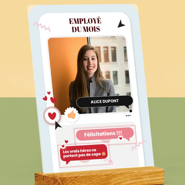 La Photo Et Un Texte: Employé Du Mois - Impression Sur Verre Acrylique