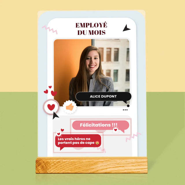 La Photo Et Un Texte: Employé Du Mois - Impression Sur Verre Acrylique