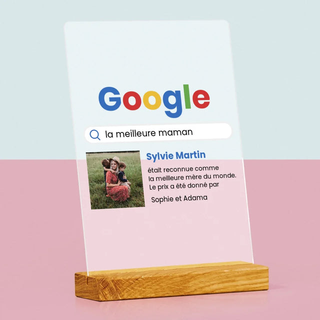 La Photo Et Un Texte: Meilleure Maman, Le Résultat Google - Impression Sur Verre Acrylique
