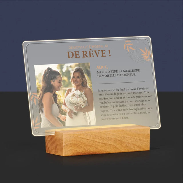 La Photo Et Un Texte: La Demoiselle D'Honneur De Rêve - Impression Sur Verre Acrylique