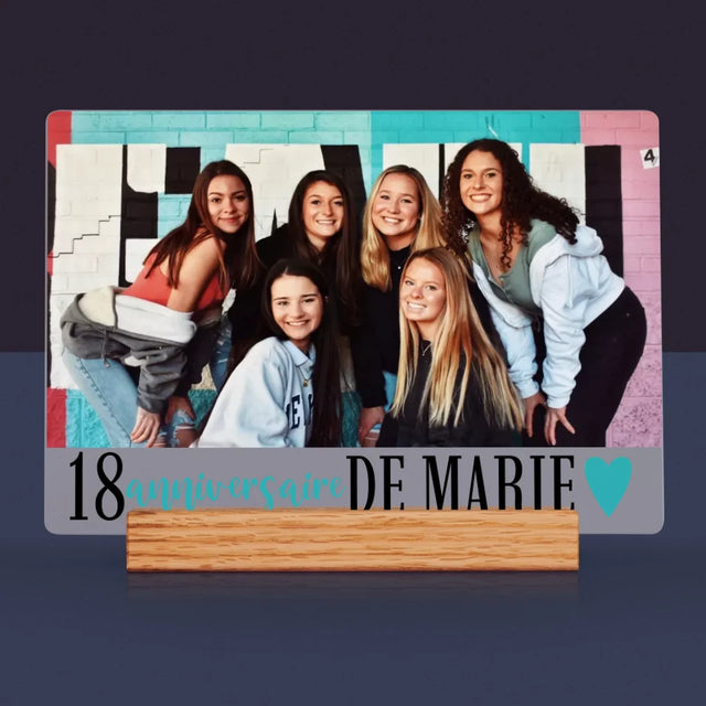La Photo Et Un Texte: Souvenir Du 18E Anniversaire - Impression Sur Verre Acrylique