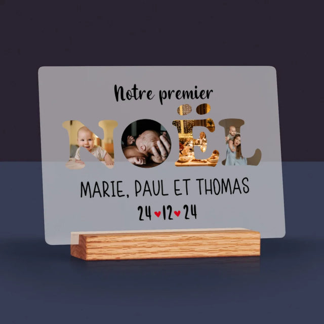 Collage Photo De Lettre: Notre Premier Noël - Impression Sur Verre Acrylique