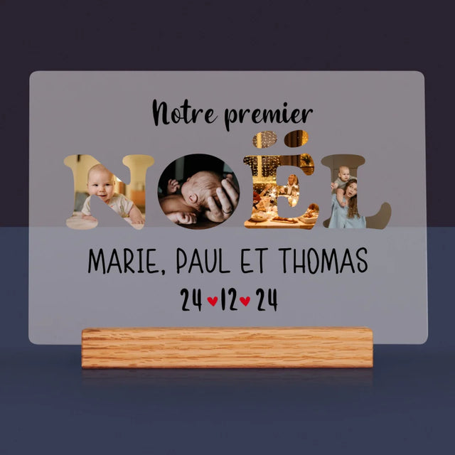 Collage Photo De Lettre: Notre Premier Noël - Impression Sur Verre Acrylique