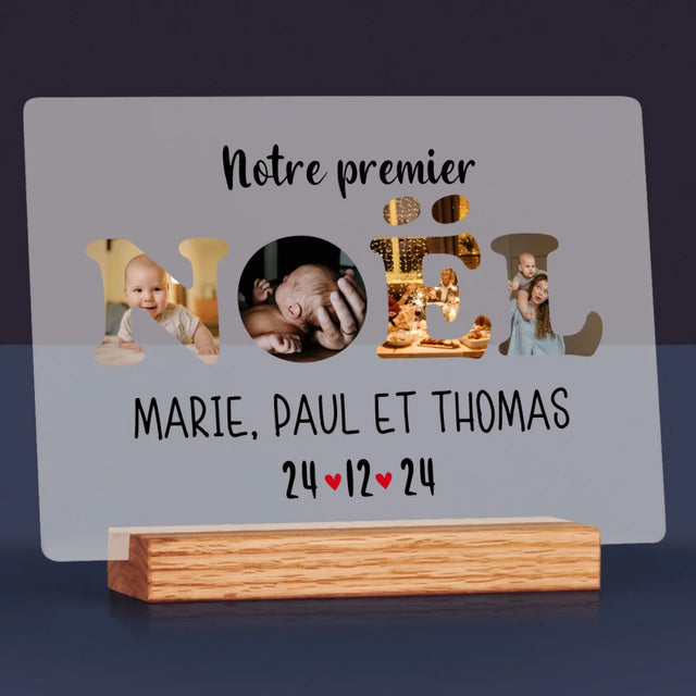 Collage Photo De Lettre: Notre Premier Noël - Impression Sur Verre Acrylique