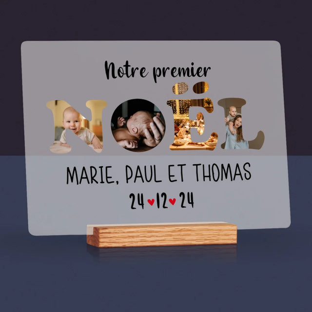 Collage Photo De Lettre: Notre Premier Noël - Impression Sur Verre Acrylique