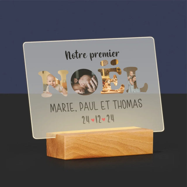 Collage Photo De Lettre: Notre Premier Noël - Impression Sur Verre Acrylique