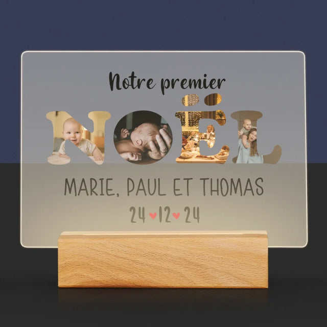 Collage Photo De Lettre: Notre Premier Noël - Impression Sur Verre Acrylique