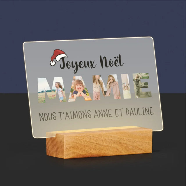 Collage Photo De Lettre: Joyeux Noël Mamie - Impression Sur Verre Acrylique