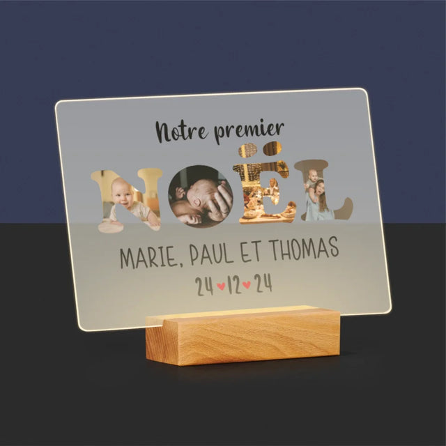 Collage Photo De Lettre: Notre Premier Noël - Impression Sur Verre Acrylique