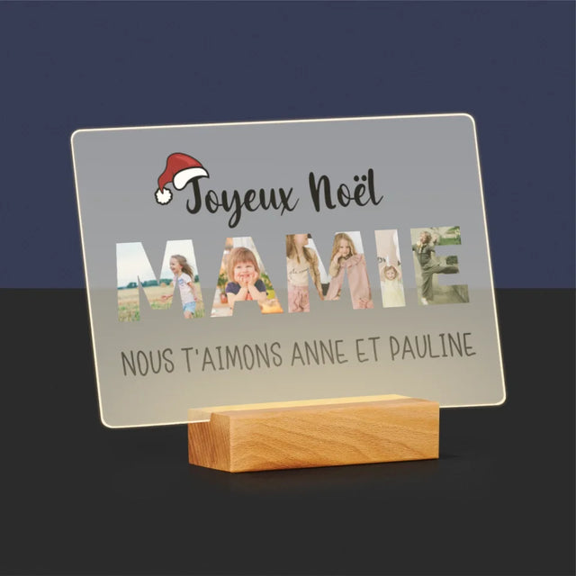 Collage Photo De Lettre: Joyeux Noël Mamie - Impression Sur Verre Acrylique