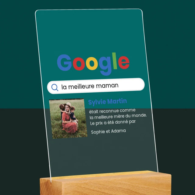 La Photo Et Un Texte: Meilleure Maman, Le Résultat Google - Impression Sur Verre Acrylique