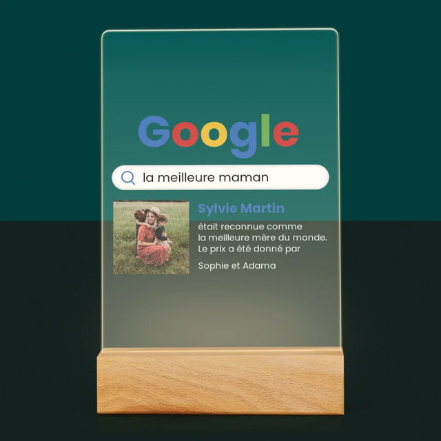 La Photo Et Un Texte: Meilleure Maman, Le Résultat Google - Impression Sur Verre Acrylique
