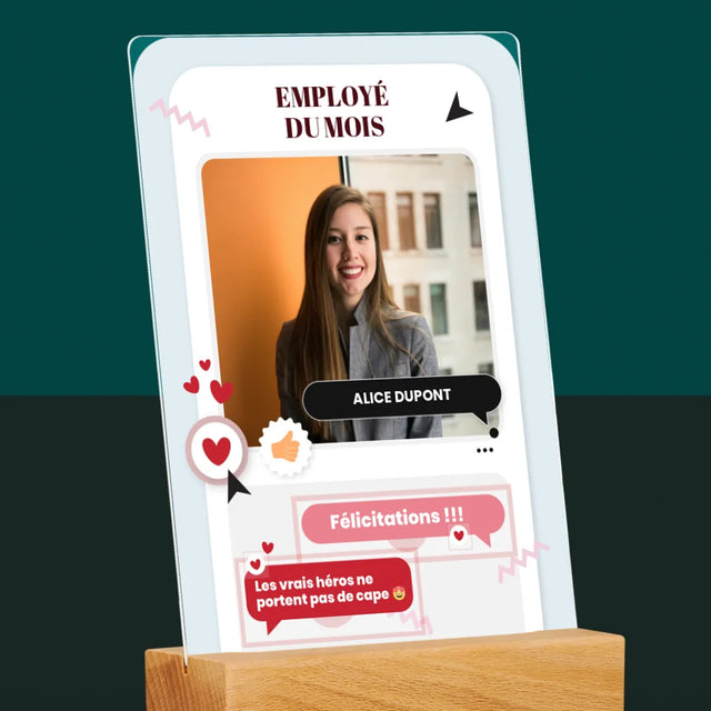 La Photo Et Un Texte: Employé Du Mois - Impression Sur Verre Acrylique