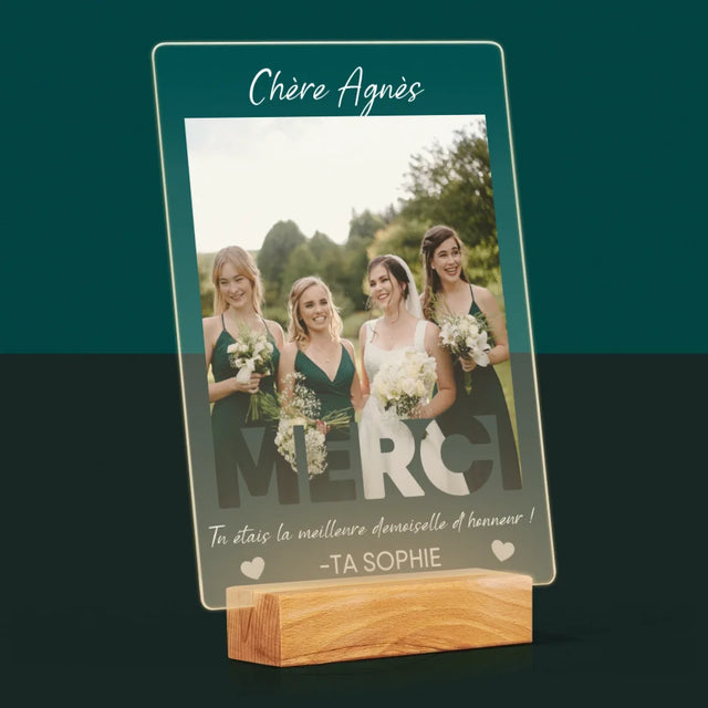 La Photo Et Un Texte: Tu Étais La Meilleure Demoiselle D'Honneur ! - Impression Sur Verre Acrylique