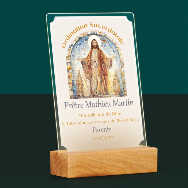 Le Prénom Et Un Texte: Ordination Sacerdotale - Impression Sur Verre Acrylique