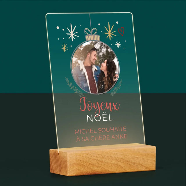 La Photo Et Un Texte: Joyeux Noël, Boule - Impression Sur Verre Acrylique