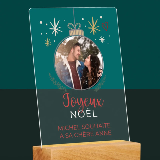 La Photo Et Un Texte: Joyeux Noël, Boule - Impression Sur Verre Acrylique