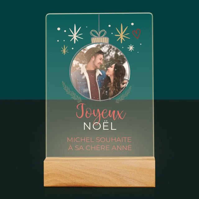 La Photo Et Un Texte: Joyeux Noël, Boule - Impression Sur Verre Acrylique