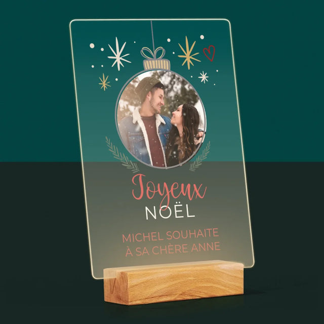 La Photo Et Un Texte: Joyeux Noël, Boule - Impression Sur Verre Acrylique