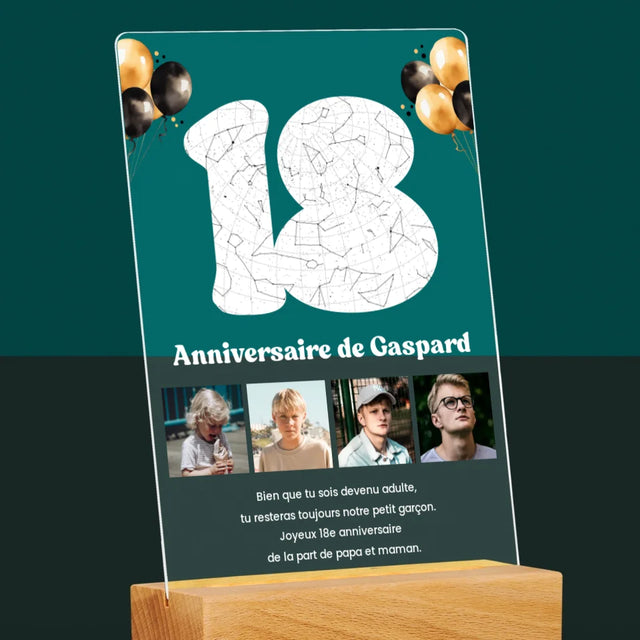 La Carte Des Étoiles: 18E Anniversaire, Étoiles, Avec Dédicace - Impression Sur Verre Acrylique