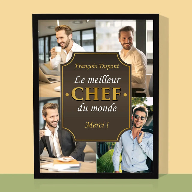 Le Collage Photo: Le Meilleur Chef Du Monde - Impression Encadrée 30X40