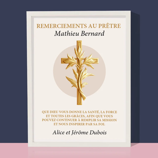 Le Prénom Et Un Texte: Remerciements Au Prêtre - Impression Encadrée 30X40