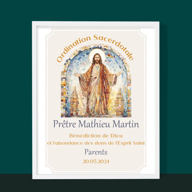 Le Prénom Et Un Texte: Ordination Sacerdotale - Impression Encadrée 30X40