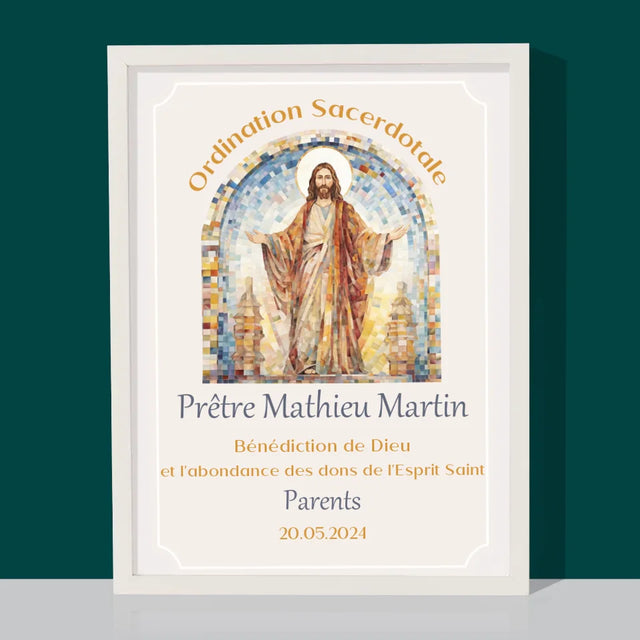 Le Prénom Et Un Texte: Ordination Sacerdotale - Impression Encadrée 30X40