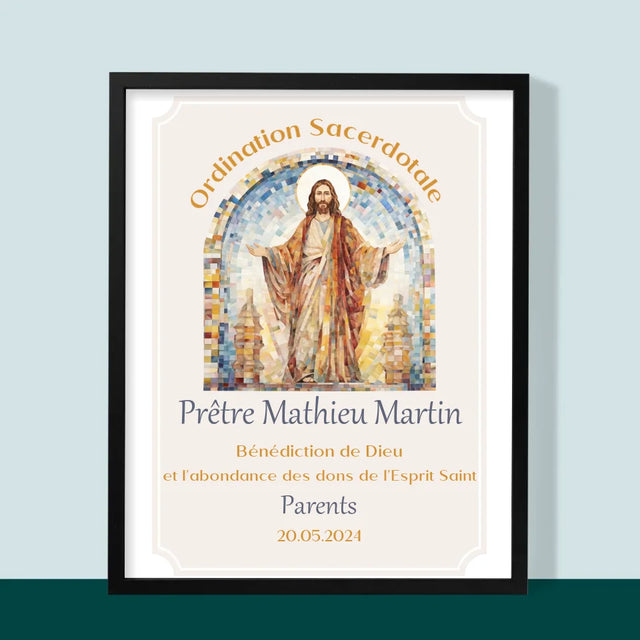 Le Prénom Et Un Texte: Ordination Sacerdotale - Impression Encadrée 30X40