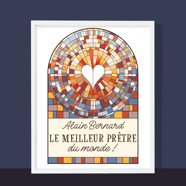 Le Prénom Et Un Texte: Le Meilleur Prêtre Du Monde ! - Impression Encadrée 30X40