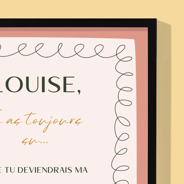 La Photo Et Un Texte: Tu As Toujours Su - Impression Encadrée 30X40