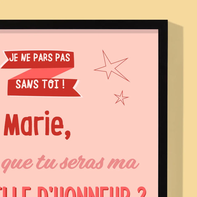 Le Prénom Et Un Texte: Je Ne Pars Pas Sans Toi - Impression Encadrée 30X40
