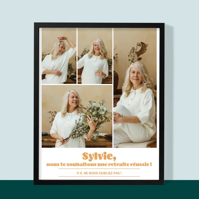 Le Collage Photo: Une Retraite Réussie - Impression Encadrée 30X40