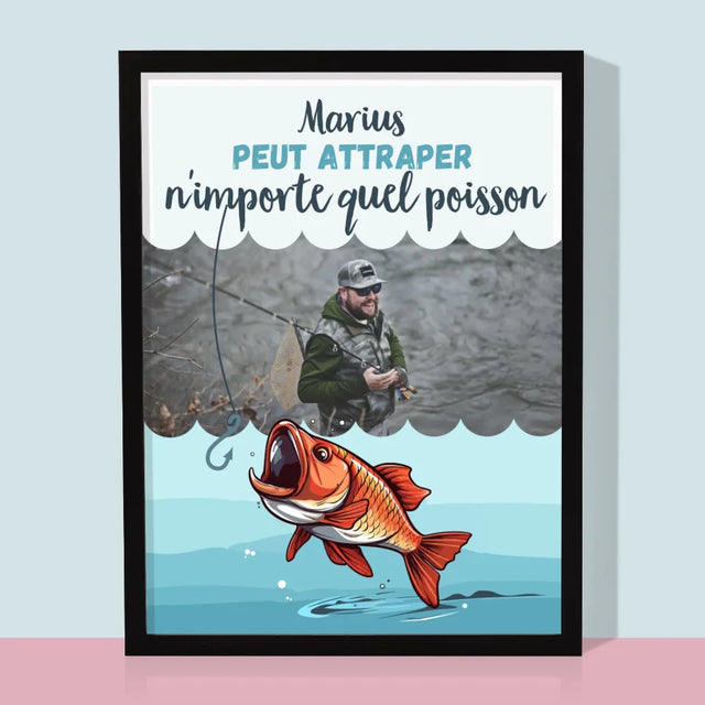 La Photo Et Un Texte: Il Peut Attraper... - Impression Encadrée 30X40