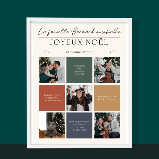 Le Collage Photo: Joyeux Noël, Souhaits - Impression Encadrée 30X40