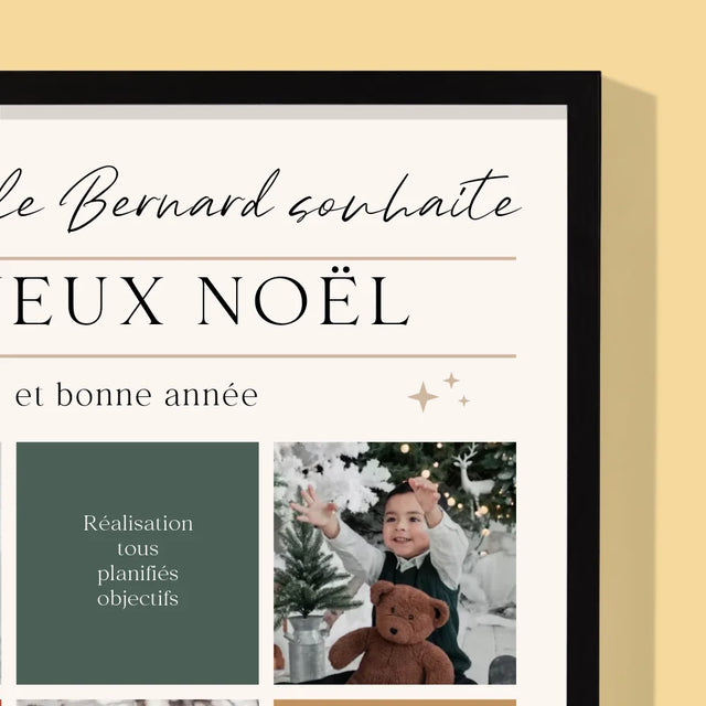 Le Collage Photo: Joyeux Noël, Souhaits - Impression Encadrée 30X40