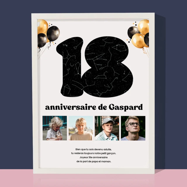 La Carte Des Étoiles: 18E Anniversaire, Étoiles, Avec Dédicace - Impression Encadrée 30X40