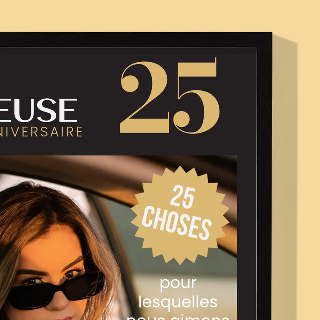 La Couverture De Magazine: Heureuse 25 - Impression Encadrée 30X40