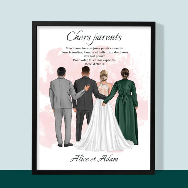 La Création Du Personnage: Chers Parents, Merci - Impression Encadrée 30X40
