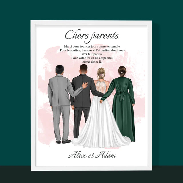 La Création Du Personnage: Chers Parents, Merci - Impression Encadrée 30X40