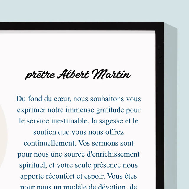 Le Prénom Et Un Texte: Remerciements Croix - Impression Encadrée 30X40