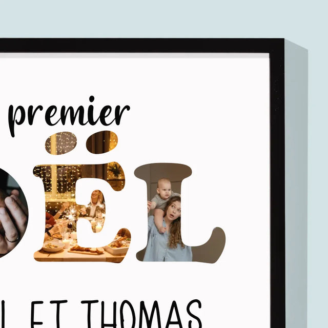 Collage Photo De Lettre: Notre Premier Noël - Impression Encadrée 30X40